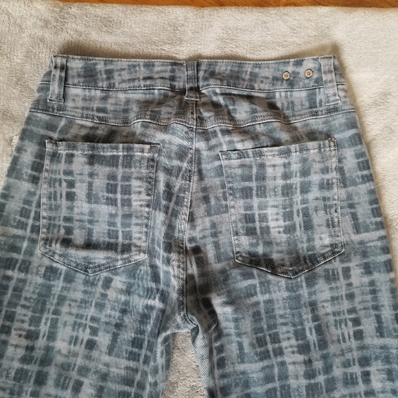 Cabi 3049 Blue Grid Curvy Skinny Mid Rise Jeans Sz 8  Womens Pants Gray - Picture 11 of 12